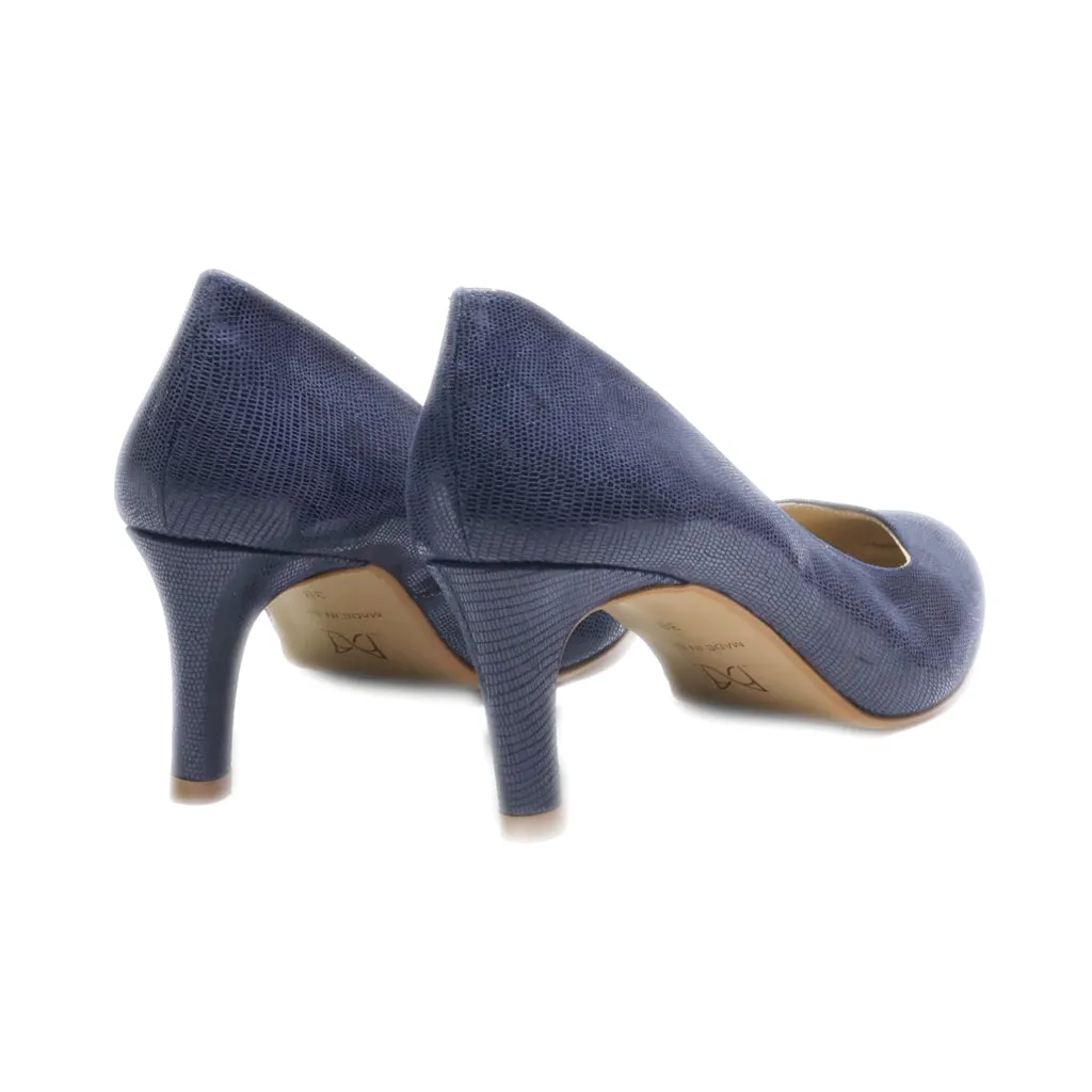 Andre Mid-Heel Shoes Leather Blue Colour For Women