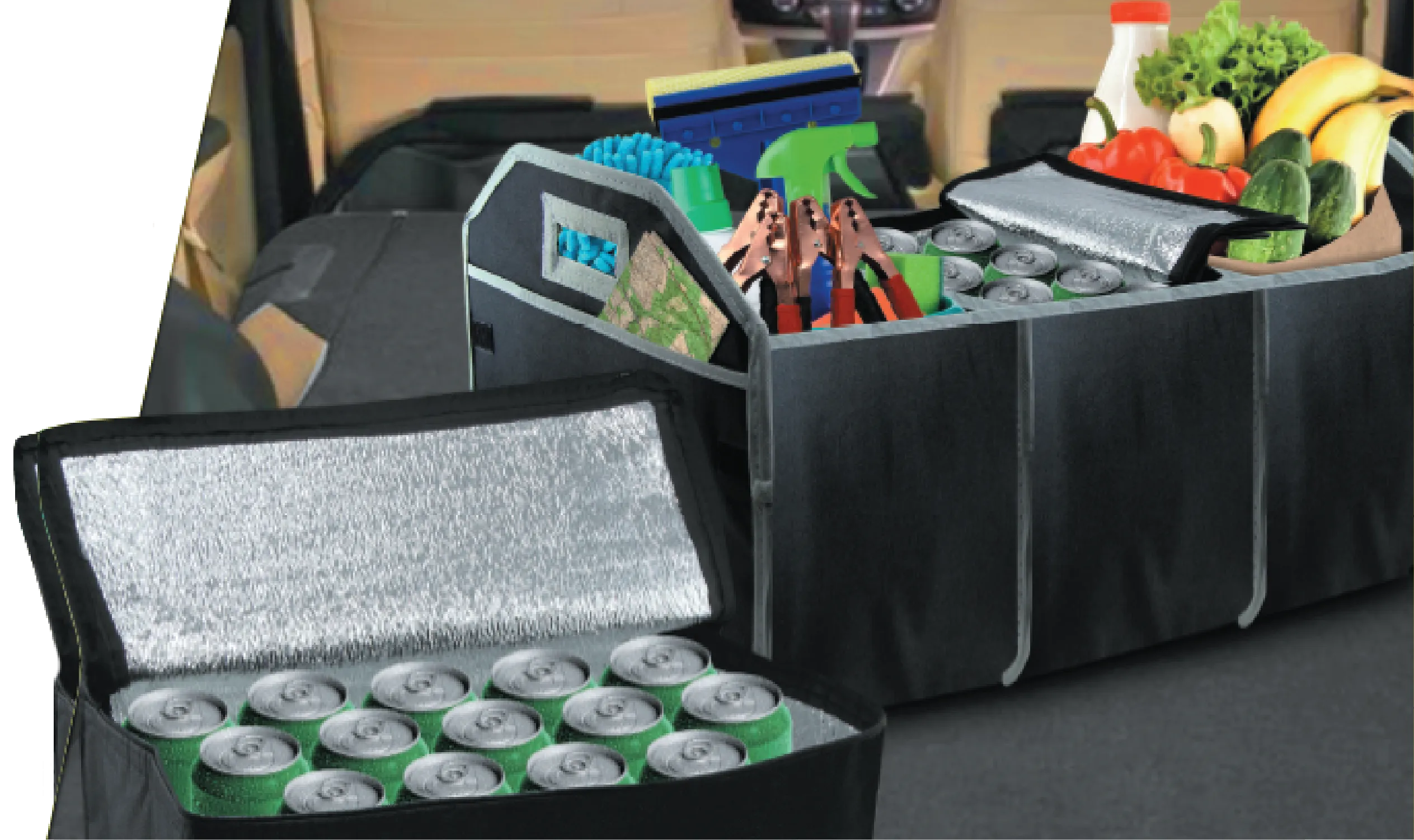 Auto Trunk Collapsible Organizer with Beverage Cooler