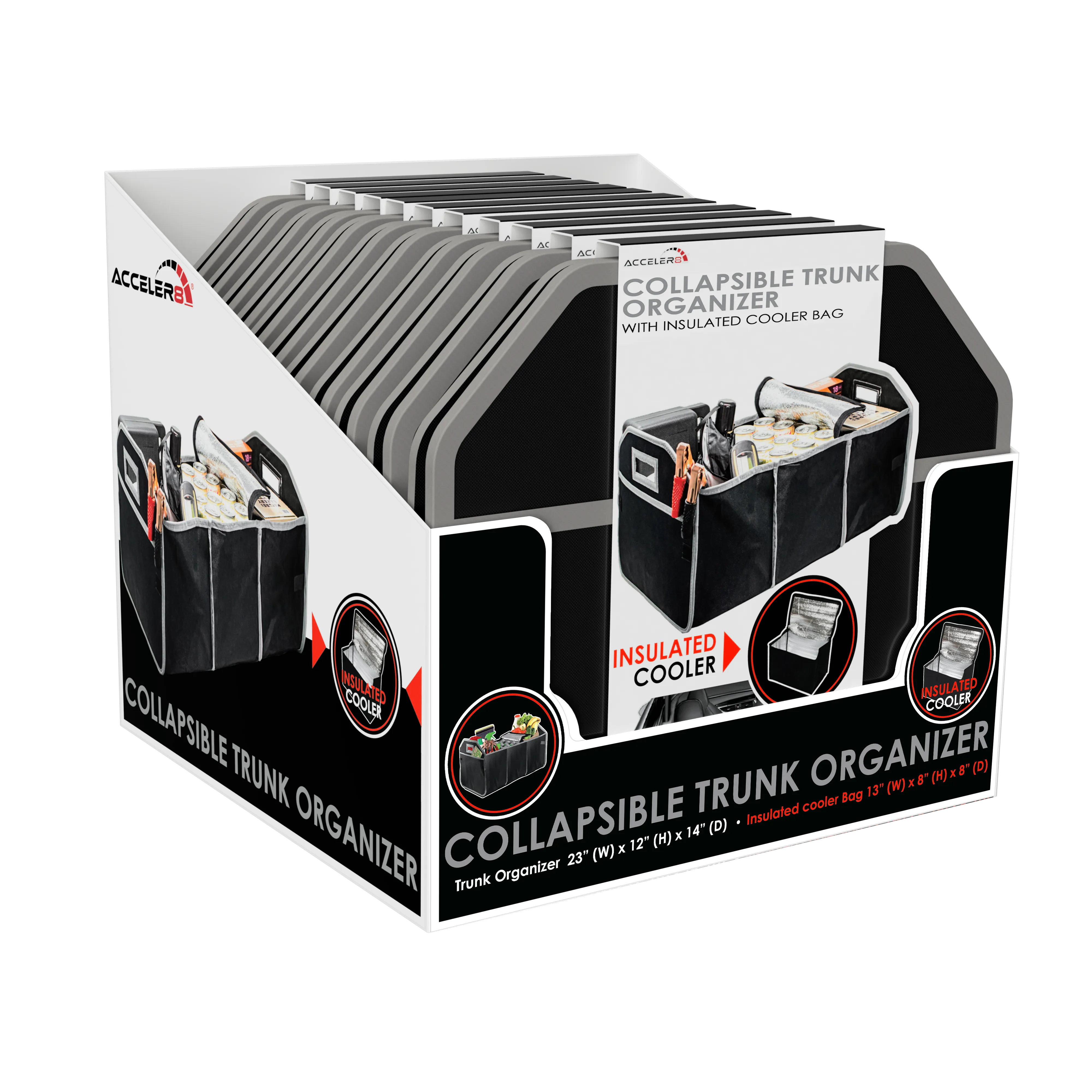 Auto Trunk Collapsible Organizer with Beverage Cooler