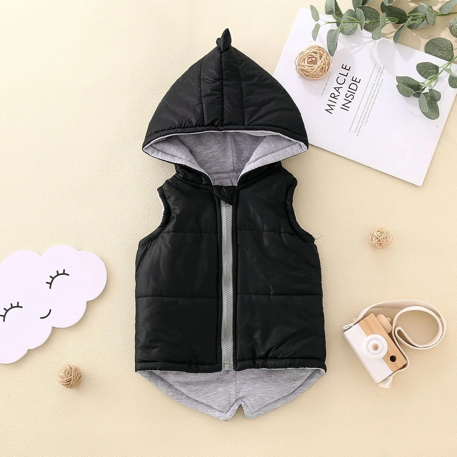 Boys Vest Kids Winter Coat Dinosaur Jacket Outerwear Girls Toddler Hooded Baby Boys Kids Winter down Jacket Boys
