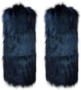 Cityelf Womens Fur Leg Warmer Winter Furry Long Boot Cuffs Fuzzy Shoes Cover Party Costume Holiday Festival Performance Play