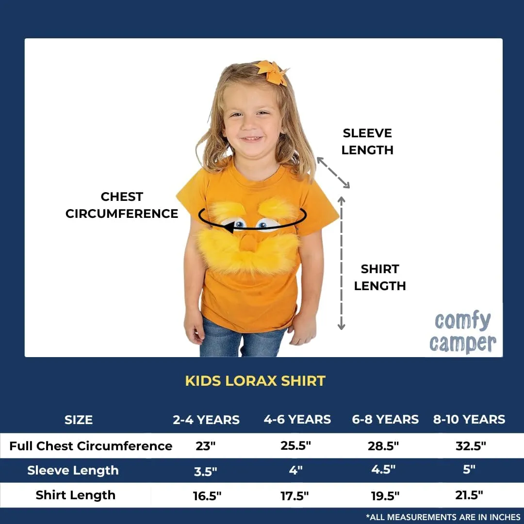 ComfyCamper Orange Mustache Costume T Shirt  Halloween Holiday Kids Teens Adults  Tshirt for Girls & Boys