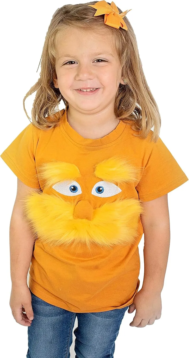 ComfyCamper Orange Mustache Costume T Shirt  Halloween Holiday Kids Teens Adults  Tshirt for Girls & Boys
