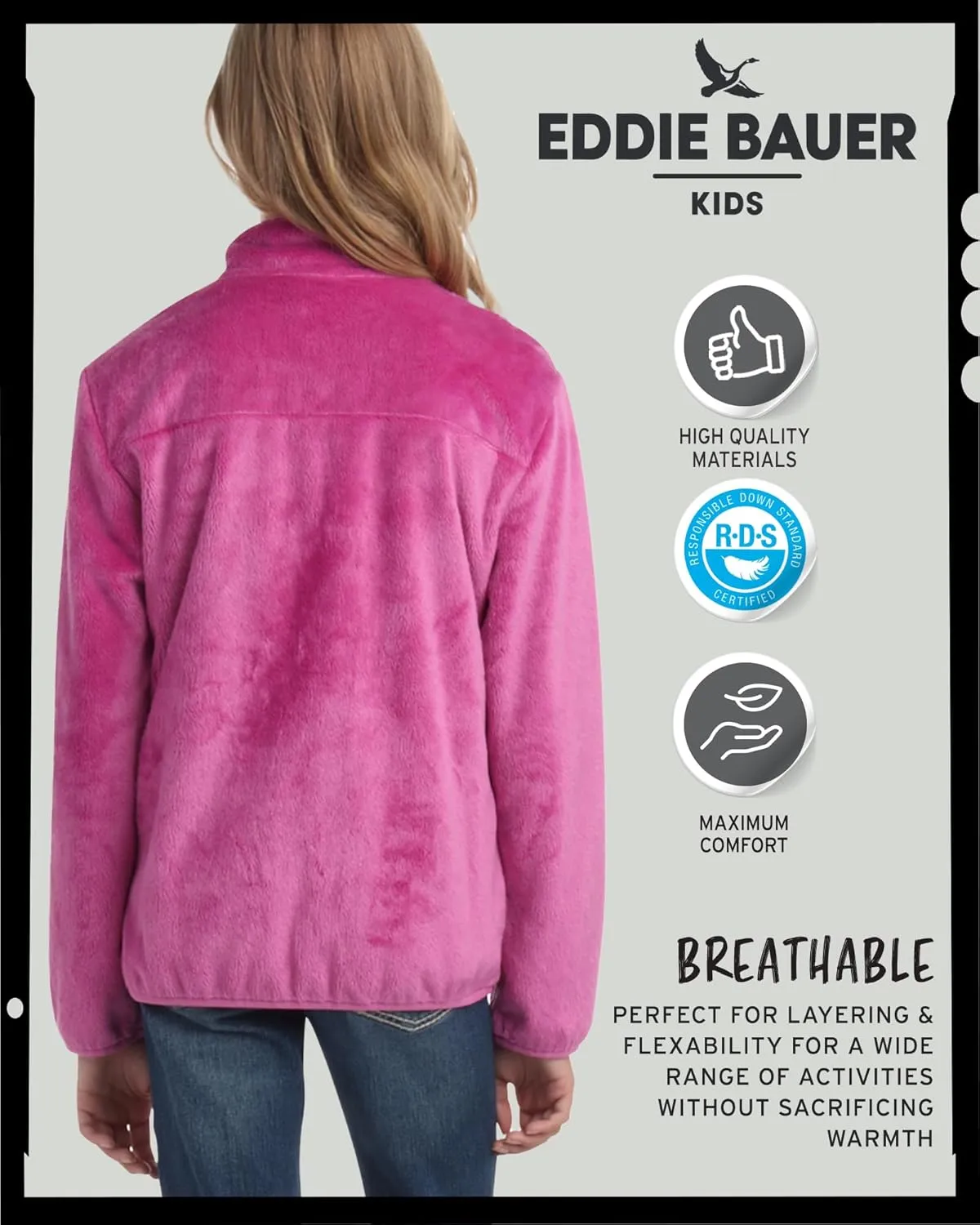 Eddie Bauer Kids' Zip Up - Kids' Full Zip Ultra Soft Sherpa Fleece Jacket for Boys and Girls (5-20)