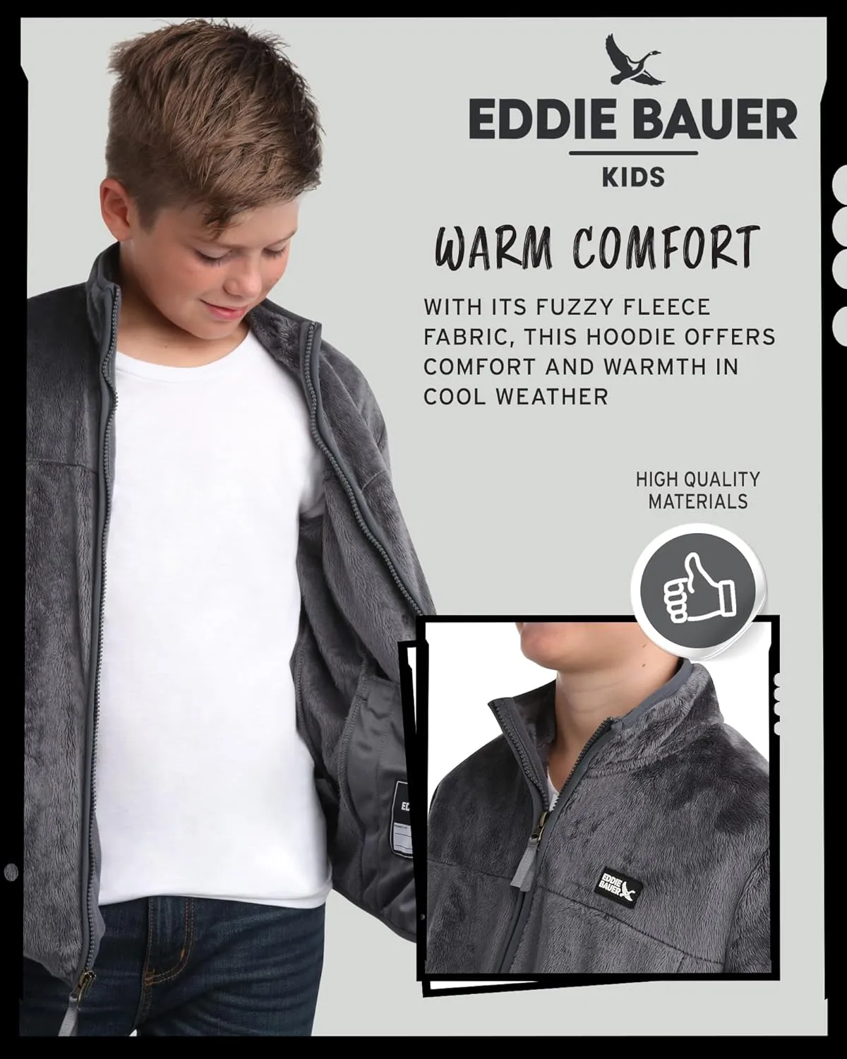 Eddie Bauer Kids' Zip Up - Kids' Full Zip Ultra Soft Sherpa Fleece Jacket for Boys and Girls (5-20)