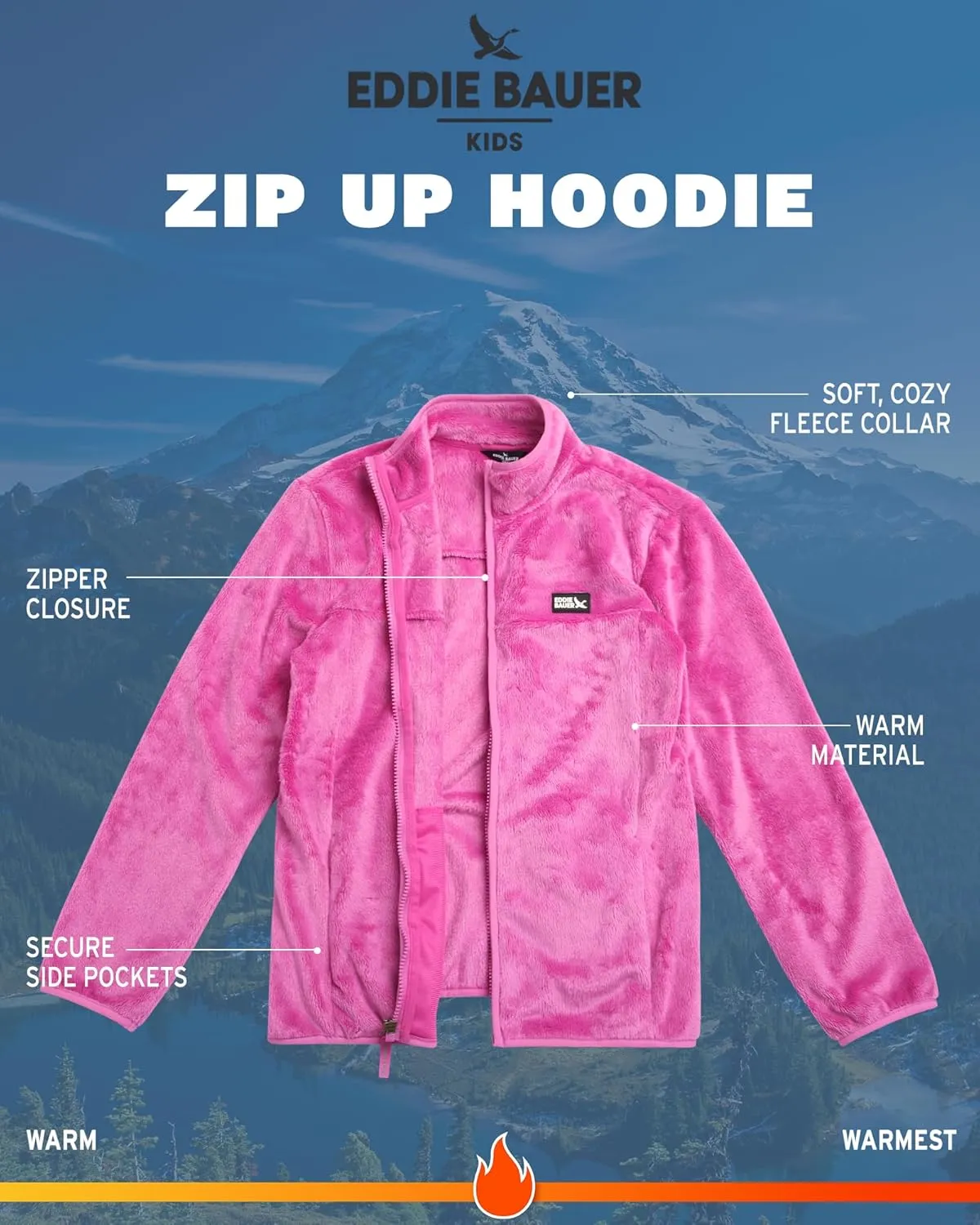 Eddie Bauer Kids' Zip Up - Kids' Full Zip Ultra Soft Sherpa Fleece Jacket for Boys and Girls (5-20)