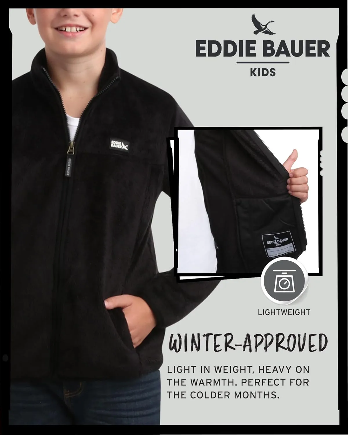 Eddie Bauer Kids' Zip Up - Kids' Full Zip Ultra Soft Sherpa Fleece Jacket for Boys and Girls (5-20)