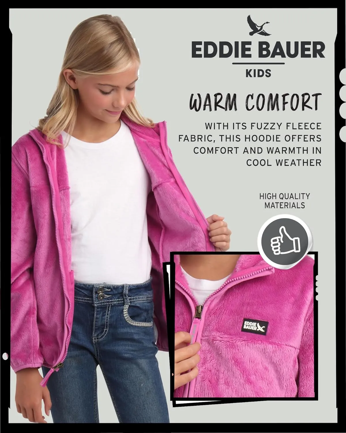 Eddie Bauer Kids' Zip Up - Kids' Full Zip Ultra Soft Sherpa Fleece Jacket for Boys and Girls (5-20)