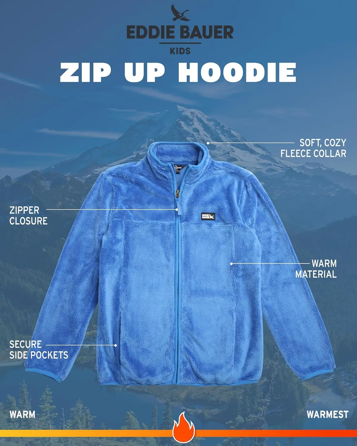 Eddie Bauer Kids' Zip Up - Kids' Full Zip Ultra Soft Sherpa Fleece Jacket for Boys and Girls (5-20)
