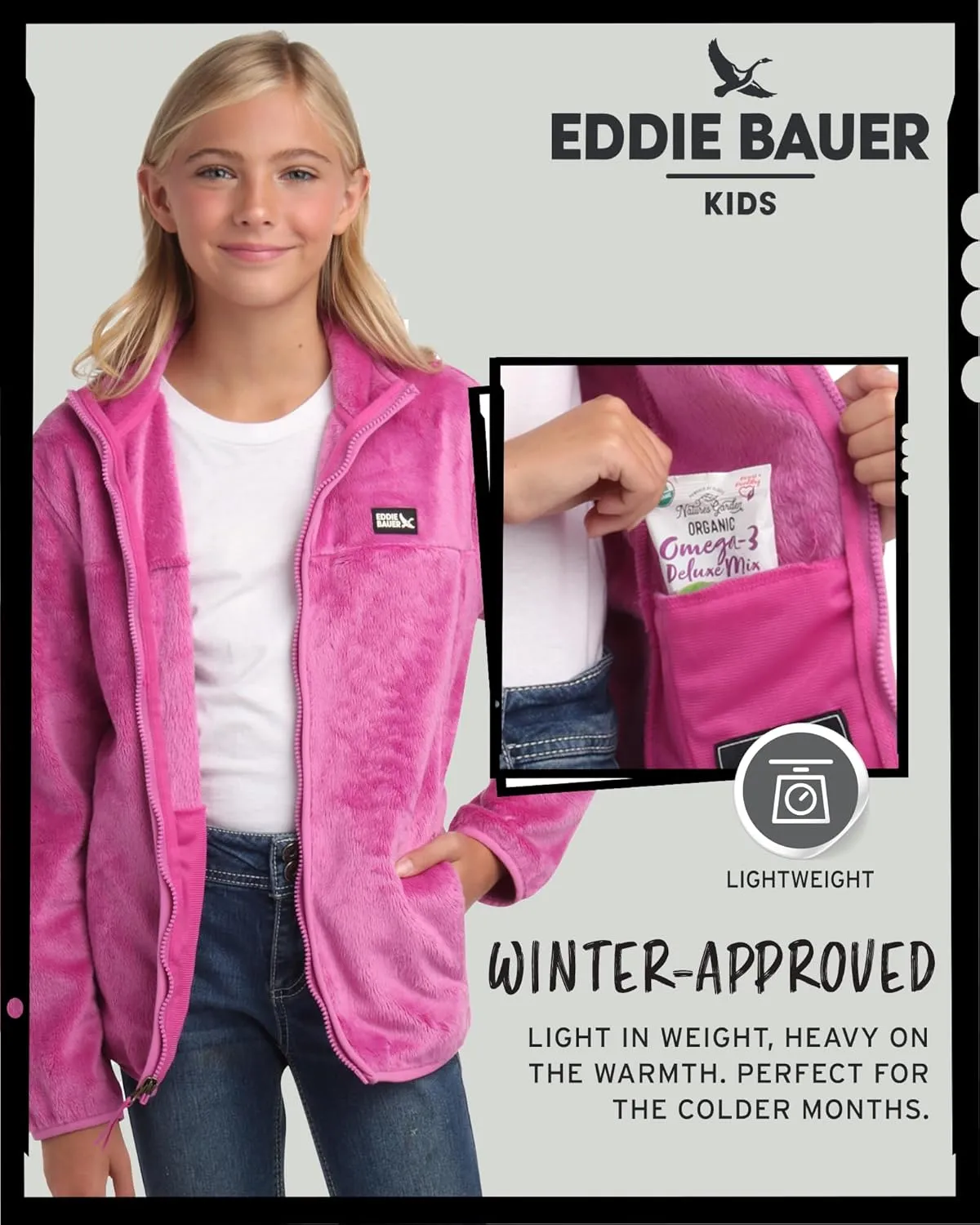 Eddie Bauer Kids' Zip Up - Kids' Full Zip Ultra Soft Sherpa Fleece Jacket for Boys and Girls (5-20)