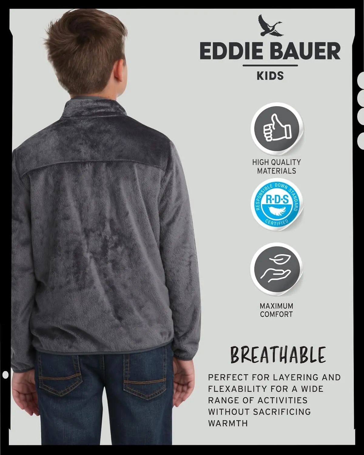 Eddie Bauer Kids' Zip Up - Kids' Full Zip Ultra Soft Sherpa Fleece Jacket for Boys and Girls (5-20)