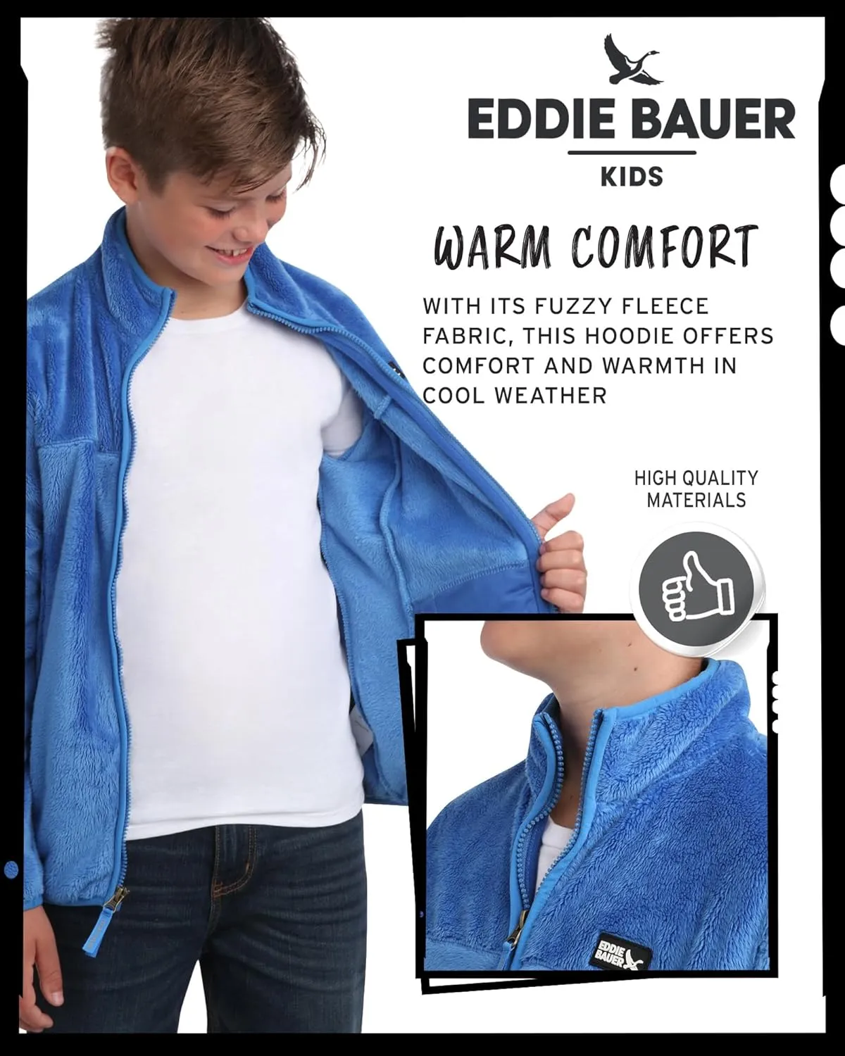 Eddie Bauer Kids' Zip Up - Kids' Full Zip Ultra Soft Sherpa Fleece Jacket for Boys and Girls (5-20)