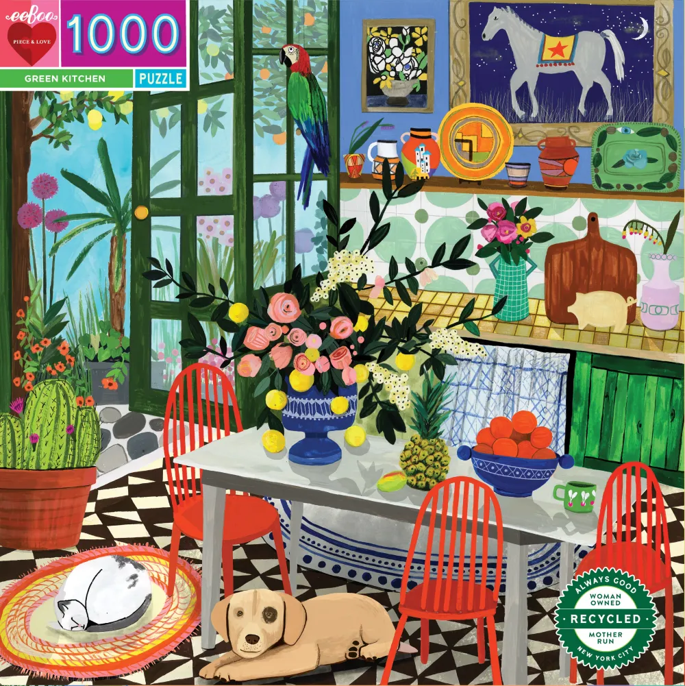 Eeboo Piece & Love Puzzles - Green Kitchen