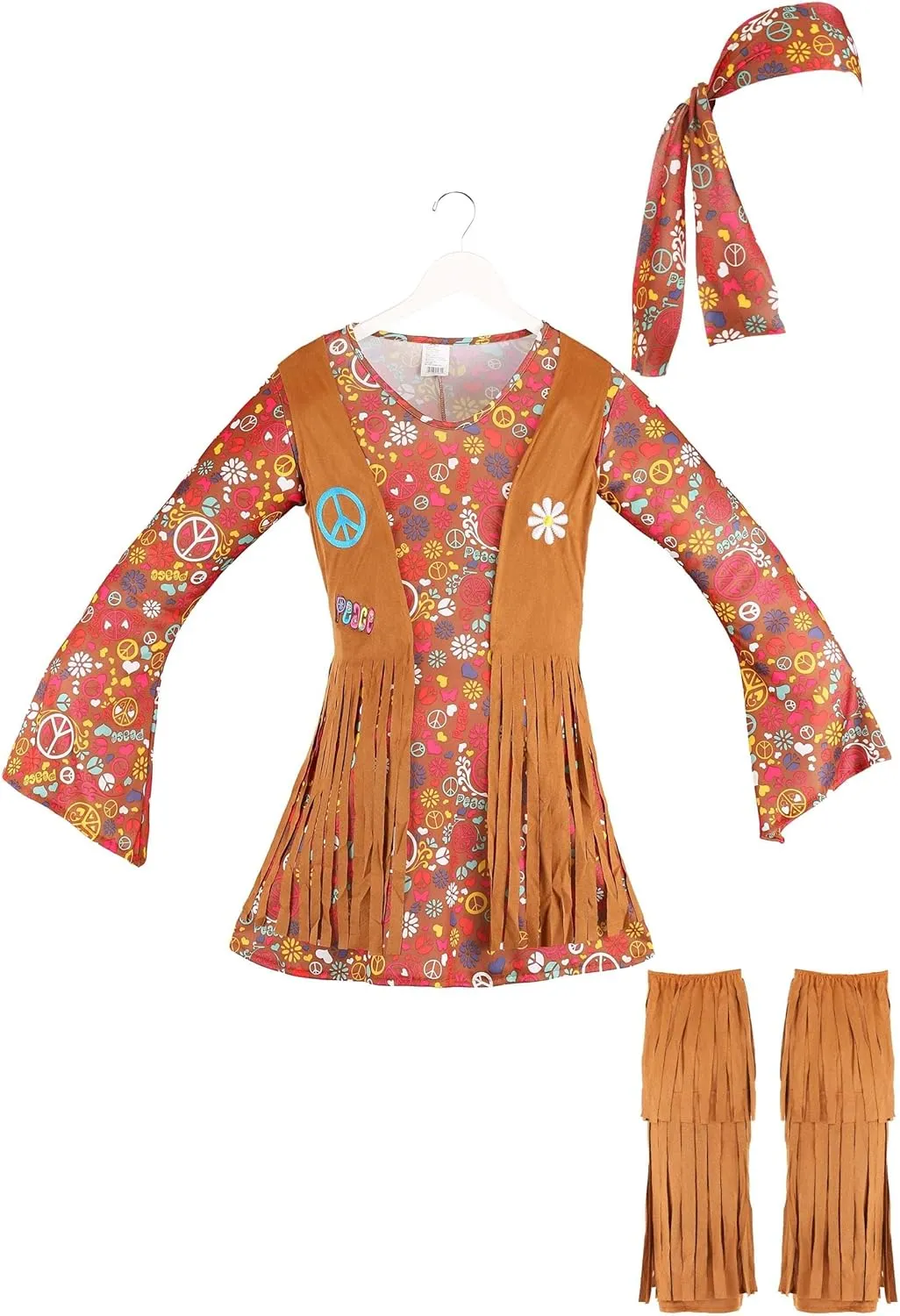 Fun World Costumes Women's Peace Love Hippie Adult Costume