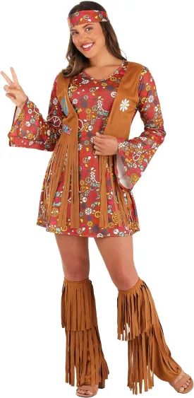 Fun World Costumes Women's Peace Love Hippie Adult Costume