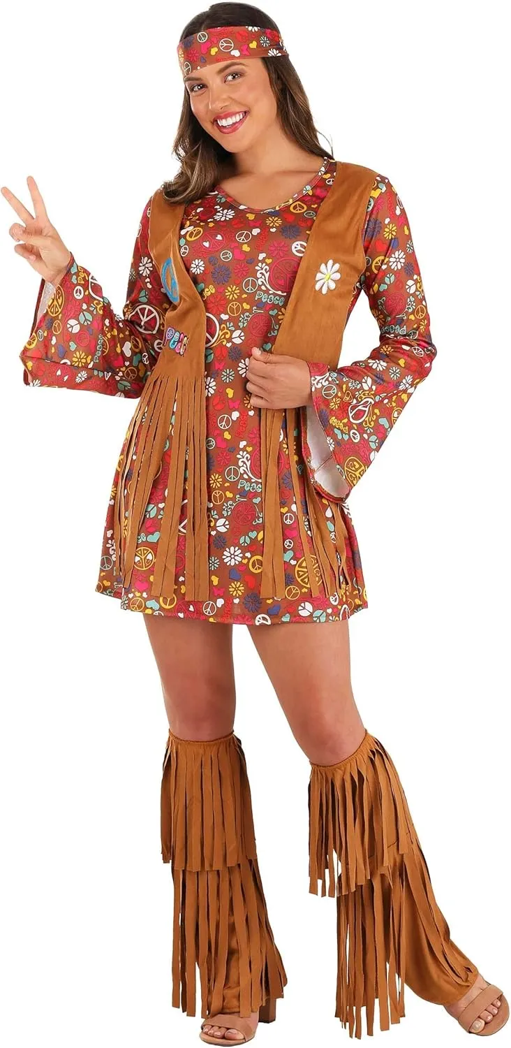 Fun World Costumes Women's Peace Love Hippie Adult Costume