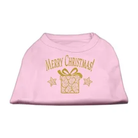 Golden Christmas Present Dog Shirt Light Pink Lg (14)