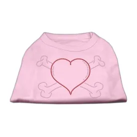 Heart and Crossbones Rhinestone Shirts Light Pink L (14)