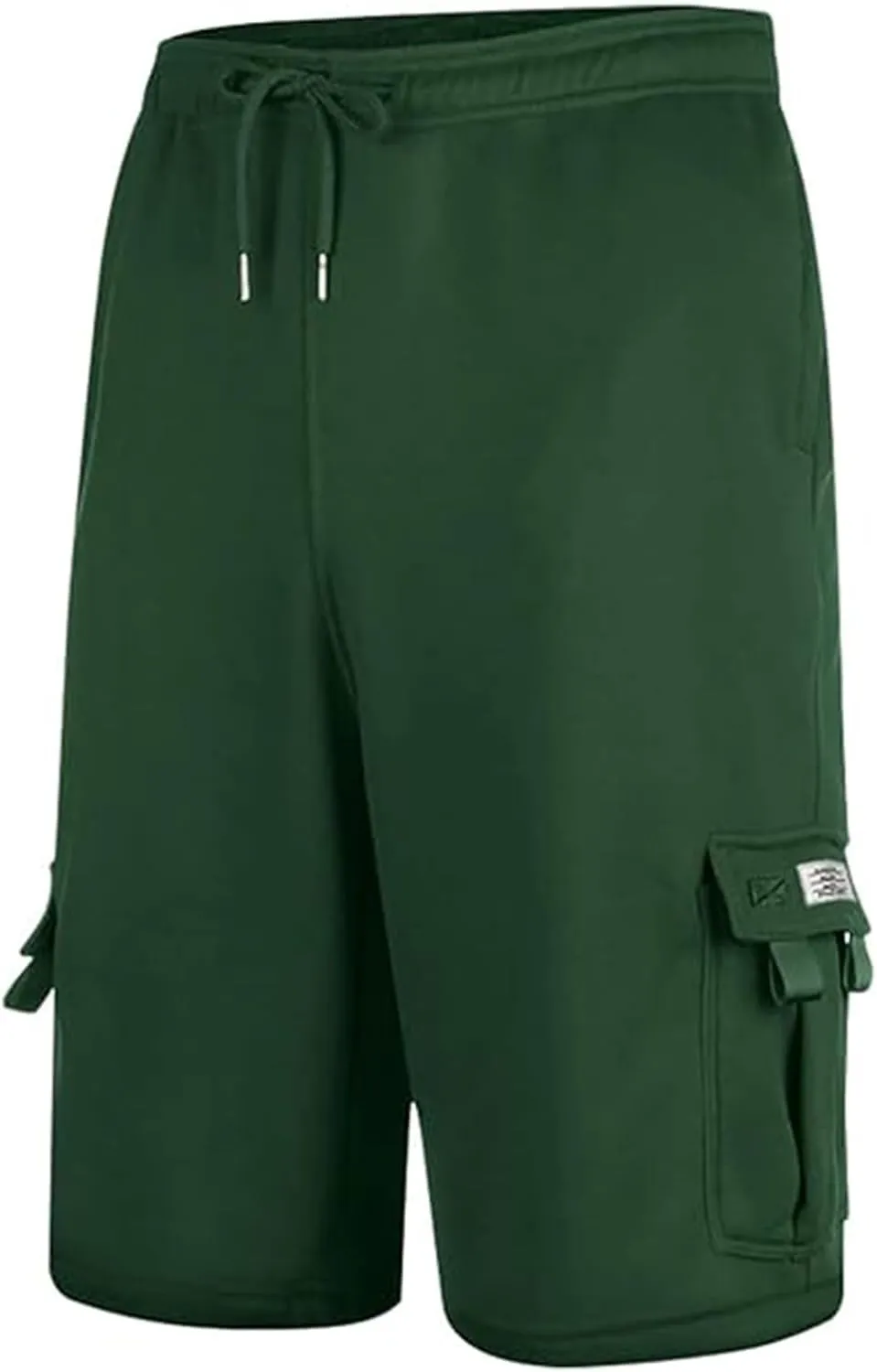 Mens Cargo Sweat Shorts Casual Drawstring Elastic Waist Athletic Workout Gym Jogger Shorts Summer Sport Short Pockets