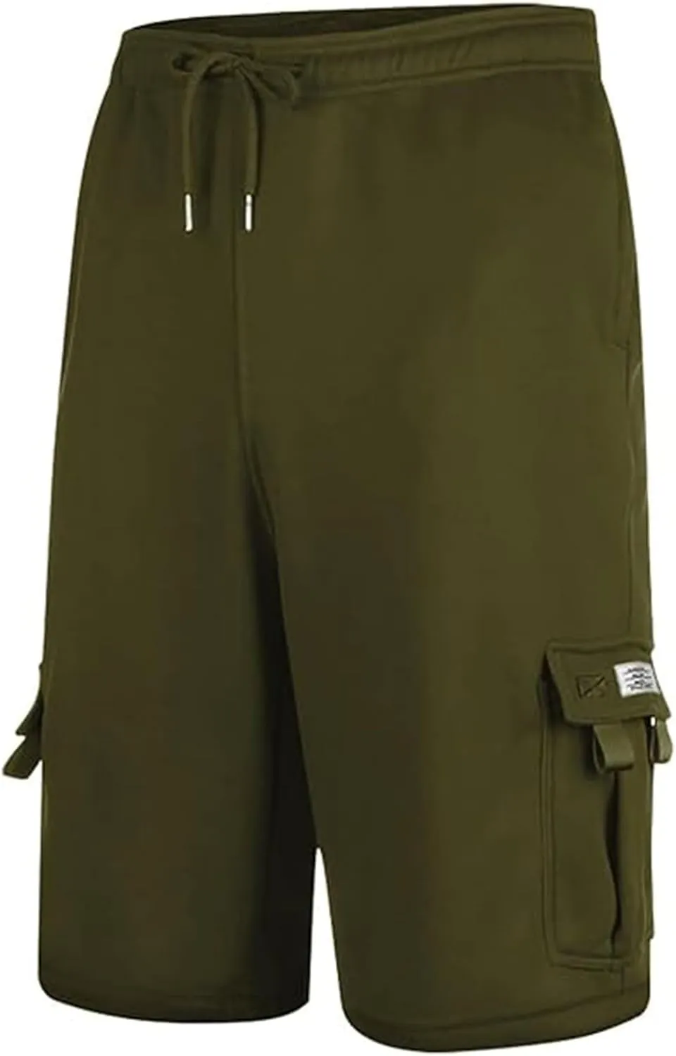Mens Cargo Sweat Shorts Casual Drawstring Elastic Waist Athletic Workout Gym Jogger Shorts Summer Sport Short Pockets