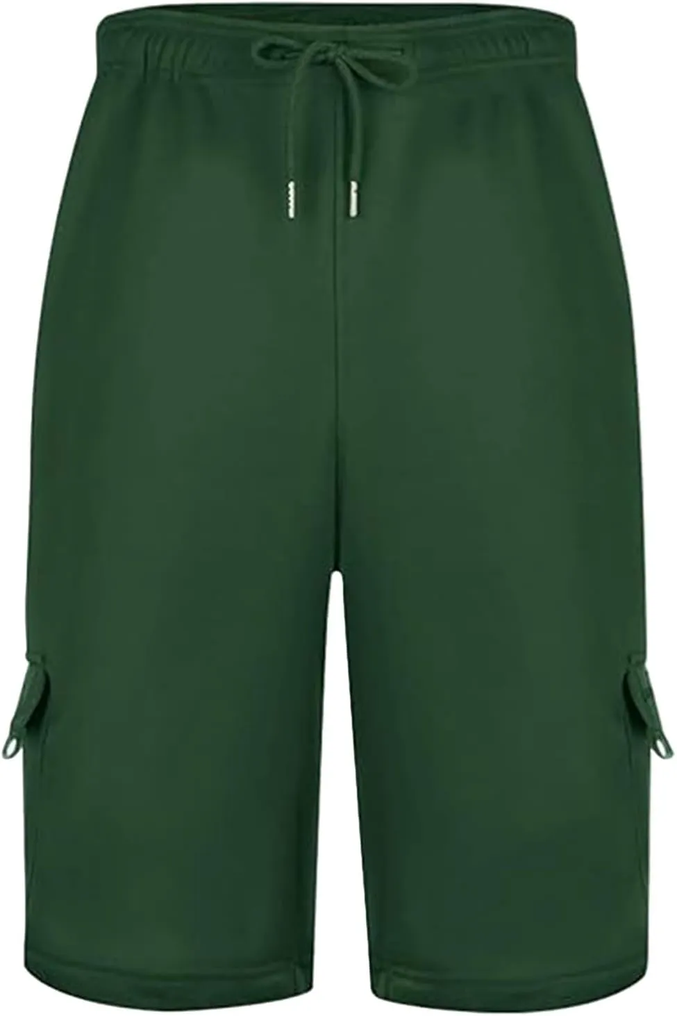 Mens Cargo Sweat Shorts Casual Drawstring Elastic Waist Athletic Workout Gym Jogger Shorts Summer Sport Short Pockets