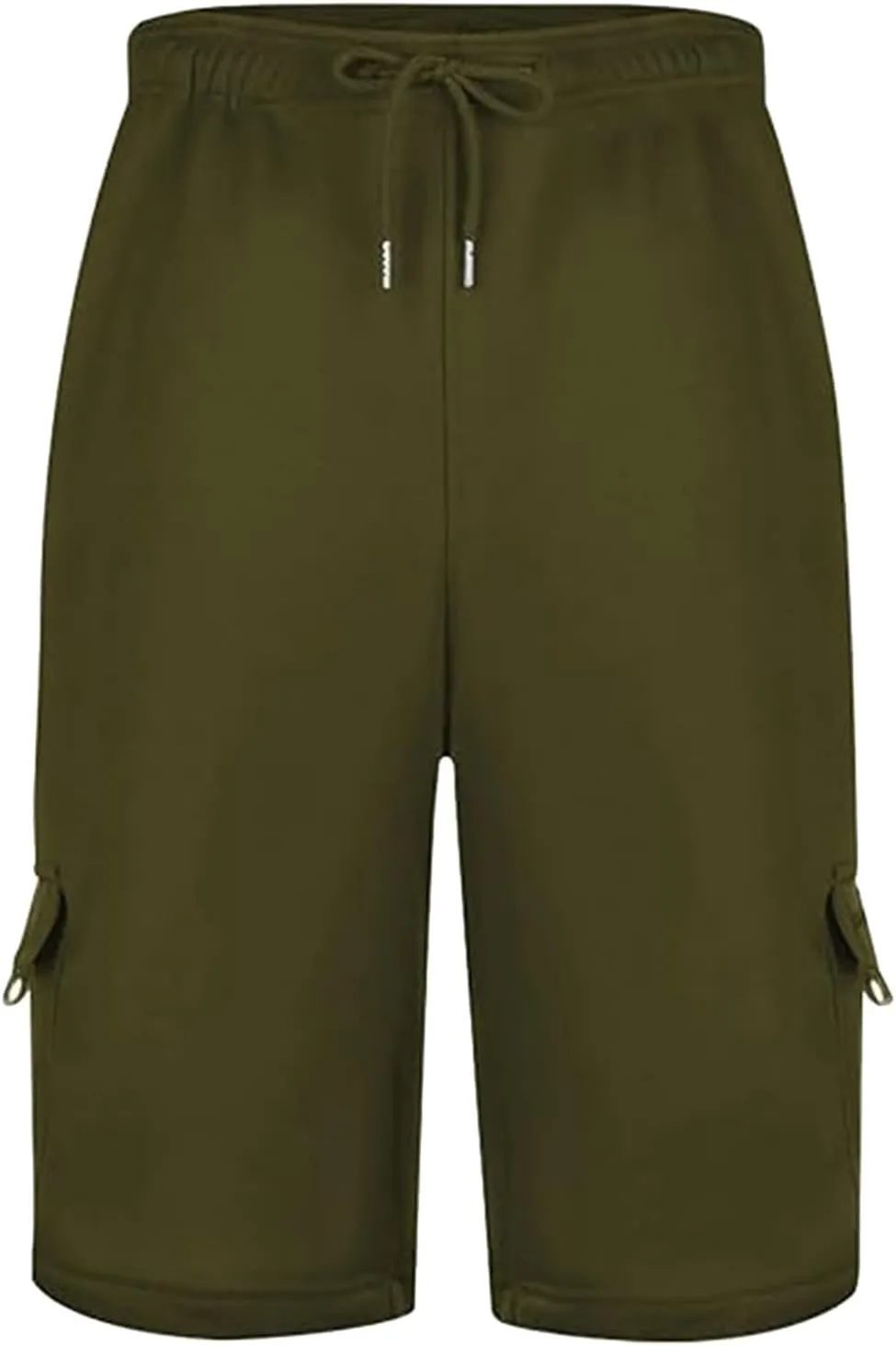 Mens Cargo Sweat Shorts Casual Drawstring Elastic Waist Athletic Workout Gym Jogger Shorts Summer Sport Short Pockets