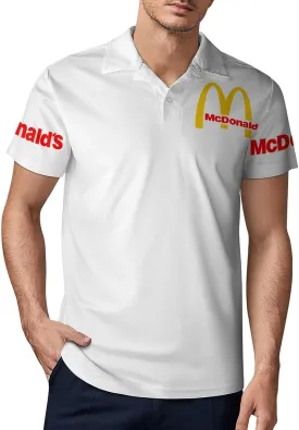 Men's Logo Polo T Shirt Short Sleeve T-Shirts for Men Teens Boys Round Neck Tshirt Merch Work Daily Clothes Uniform Tops