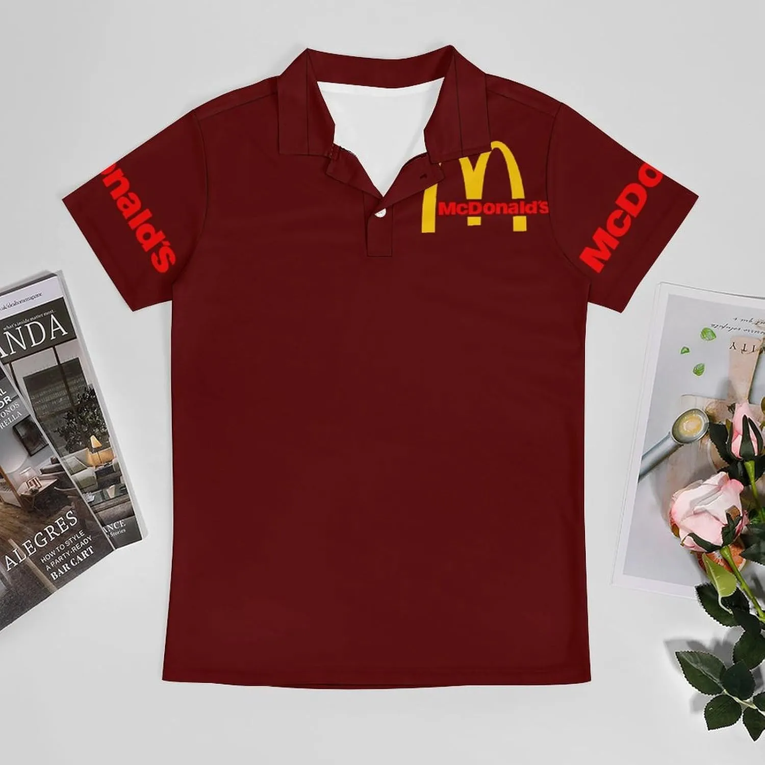 Men's Logo Polo T Shirt Short Sleeve T-Shirts for Men Teens Boys Round Neck Tshirt Merch Work Daily Clothes Uniform Tops