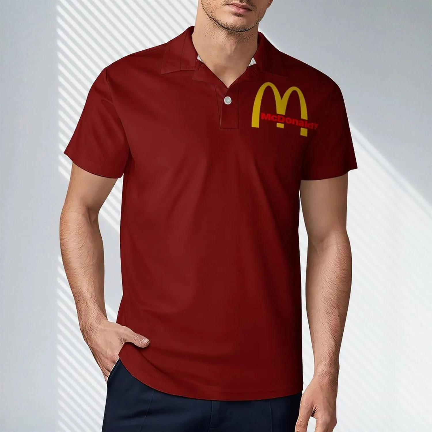 Men's Logo Polo T Shirt Short Sleeve T-Shirts for Men Teens Boys Round Neck Tshirt Merch Work Daily Clothes Uniform Tops