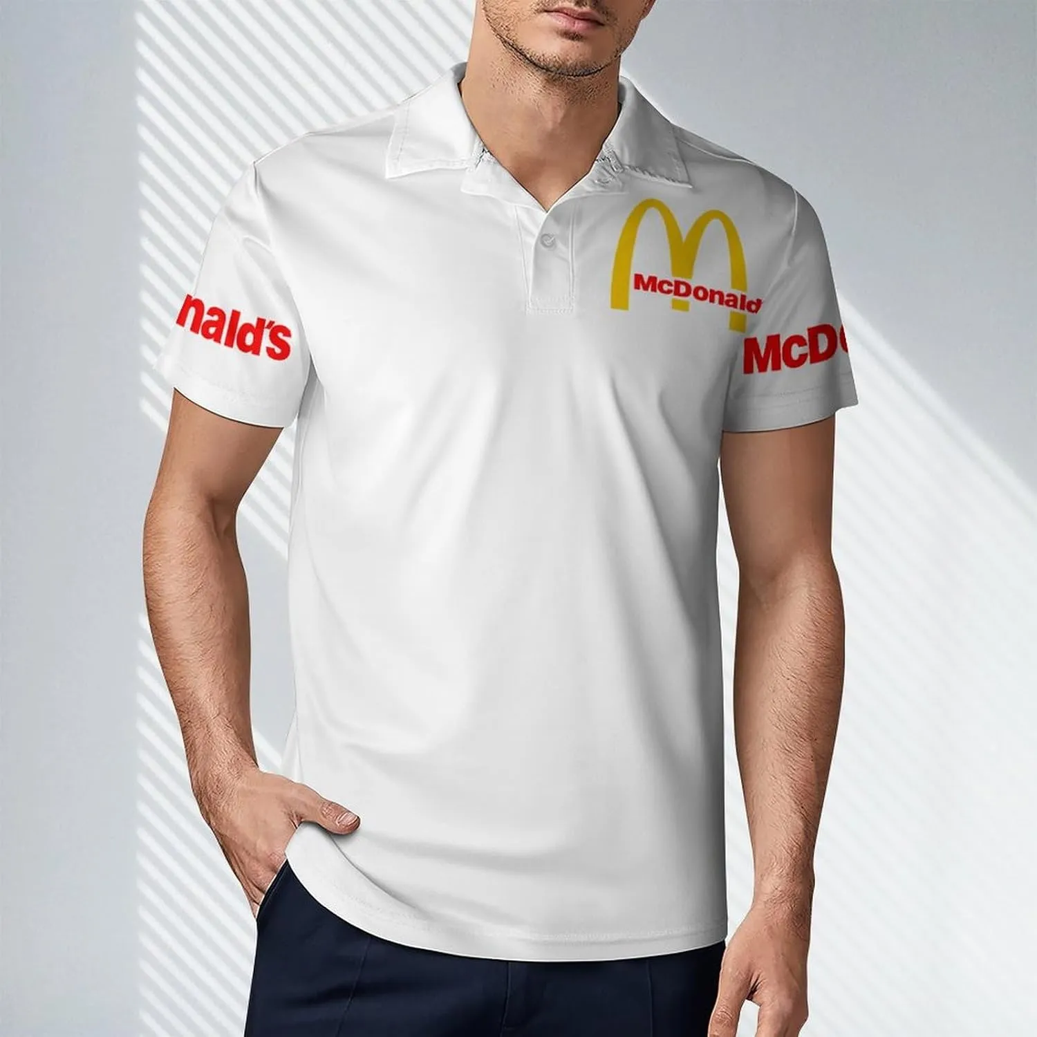 Men's Logo Polo T Shirt Short Sleeve T-Shirts for Men Teens Boys Round Neck Tshirt Merch Work Daily Clothes Uniform Tops