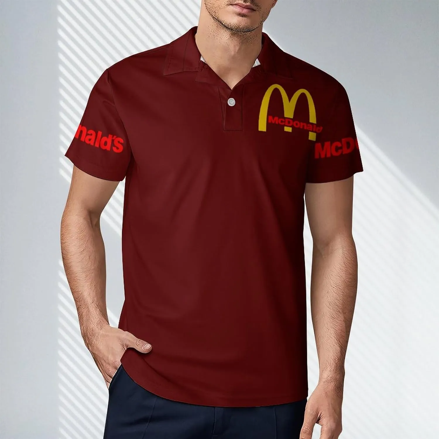 Men's Logo Polo T Shirt Short Sleeve T-Shirts for Men Teens Boys Round Neck Tshirt Merch Work Daily Clothes Uniform Tops