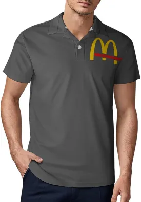 Men's Logo Polo T Shirt Short Sleeve T-Shirts for Men Teens Boys Round Neck Tshirt Merch Work Daily Clothes Uniform Tops
