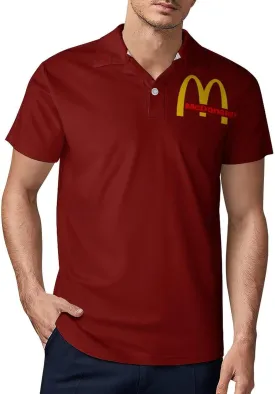 Men's Logo Polo T Shirt Short Sleeve T-Shirts for Men Teens Boys Round Neck Tshirt Merch Work Daily Clothes Uniform Tops