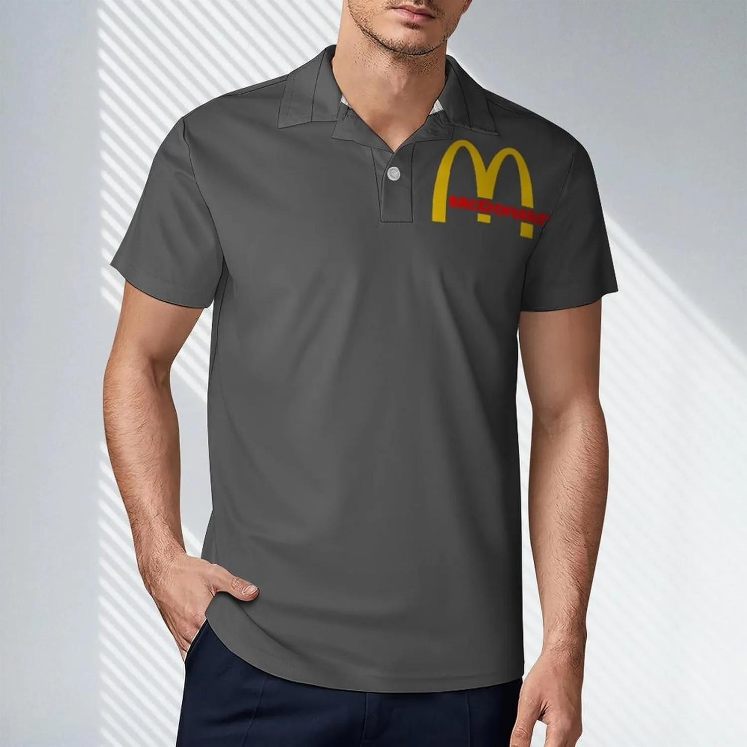 Men's Logo Polo T Shirt Short Sleeve T-Shirts for Men Teens Boys Round Neck Tshirt Merch Work Daily Clothes Uniform Tops