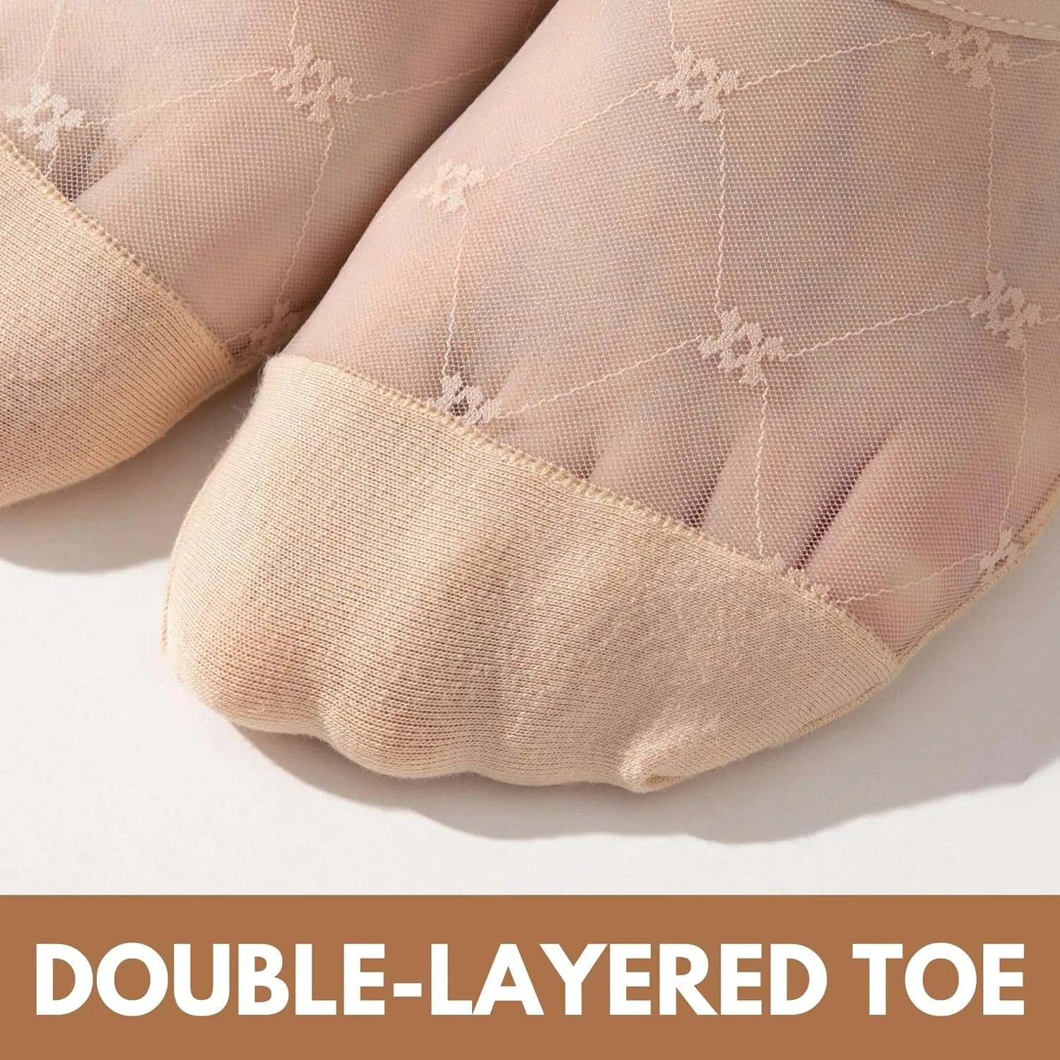 Seamless No Show Socks Ultra Thin Liner Socks for Women Lightweight Flat Boat Line Cotton Footies