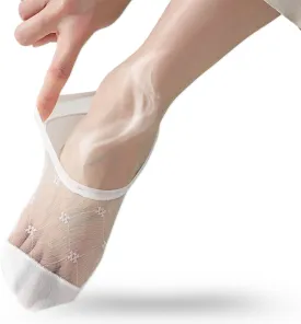 Seamless No Show Socks Ultra Thin Liner Socks for Women Lightweight Flat Boat Line Cotton Footies