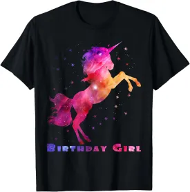 Space Unicorn Birthday Girl Galaxy Unicorn Cute Teens Kids T-Shirt