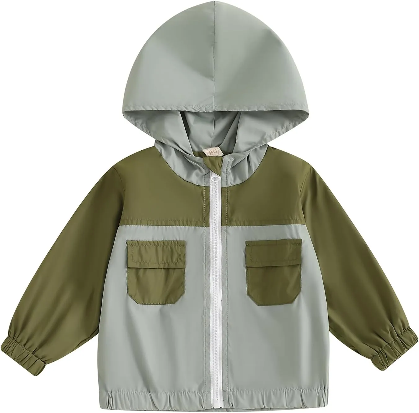 Toddler Baby Boy Fall Winter Jacket Kids Lightweight Windbreaker Outerwear Color Block Hooded Sweatshirt Coat