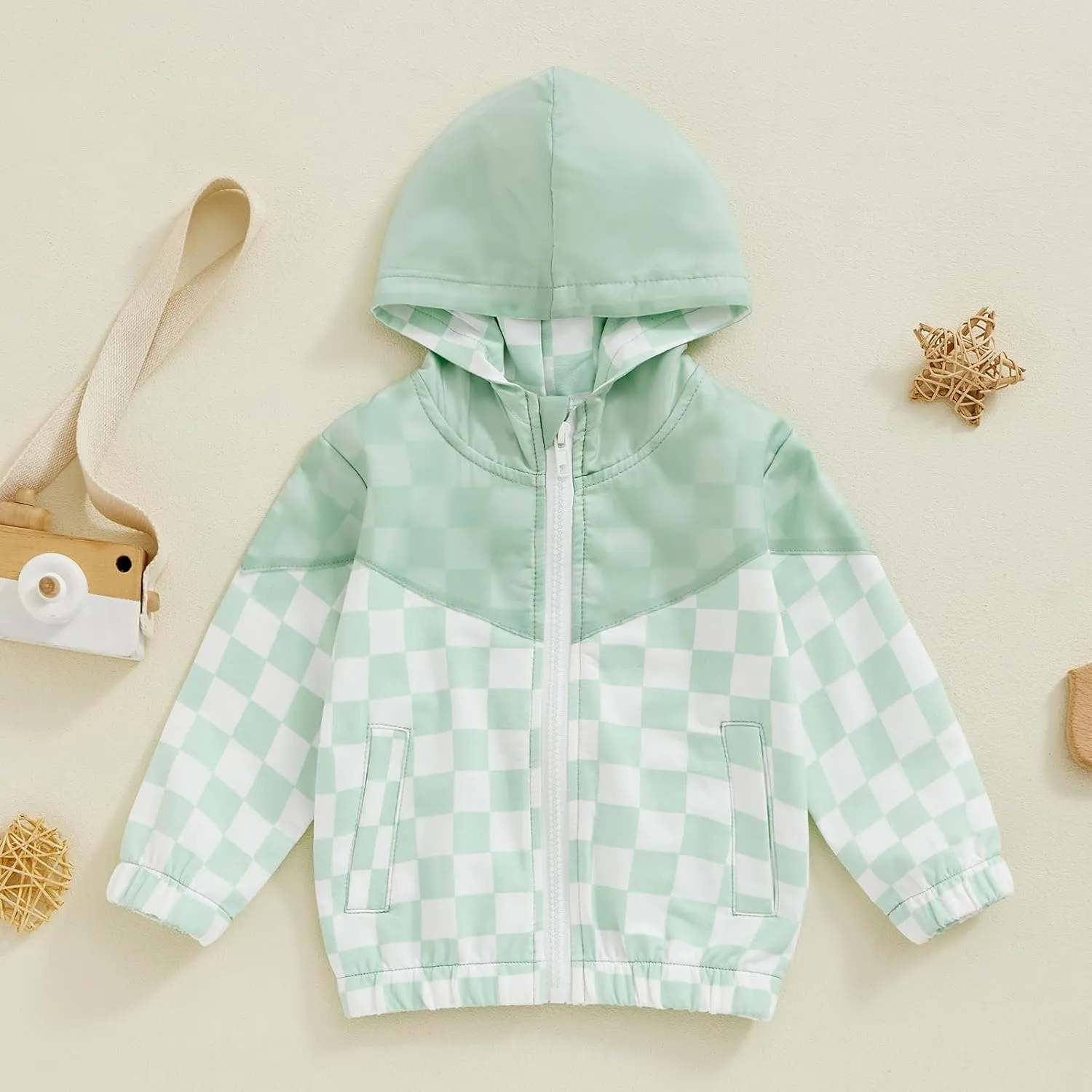 Toddler Baby Boy Fall Winter Jacket Kids Lightweight Windbreaker Outerwear Color Block Hooded Sweatshirt Coat