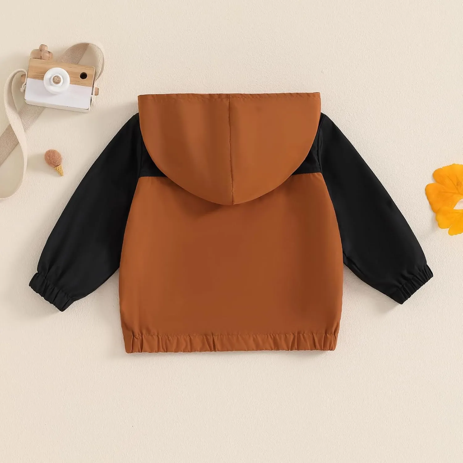 Toddler Baby Boy Fall Winter Jacket Kids Lightweight Windbreaker Outerwear Color Block Hooded Sweatshirt Coat