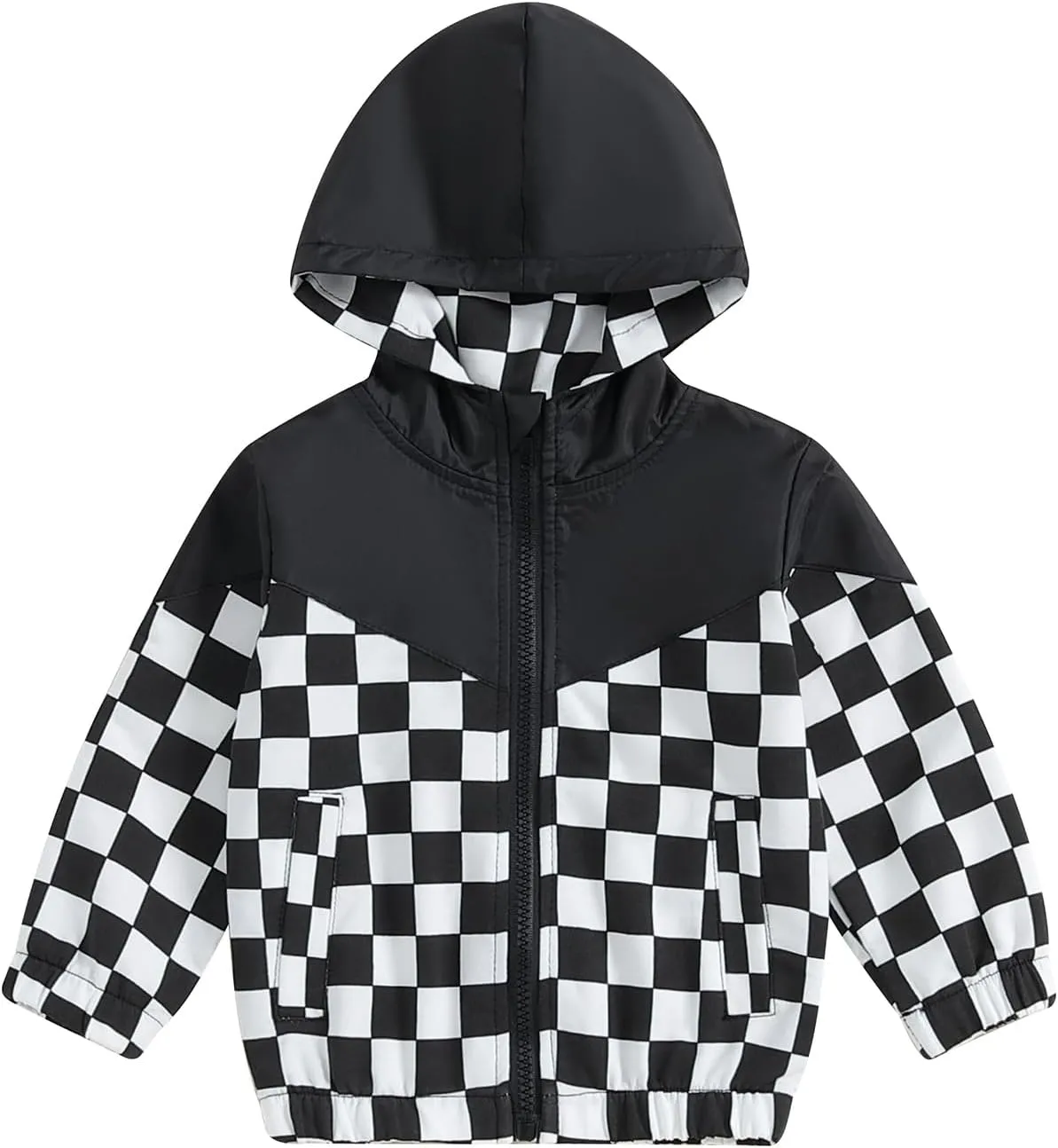 Toddler Baby Boy Fall Winter Jacket Kids Lightweight Windbreaker Outerwear Color Block Hooded Sweatshirt Coat