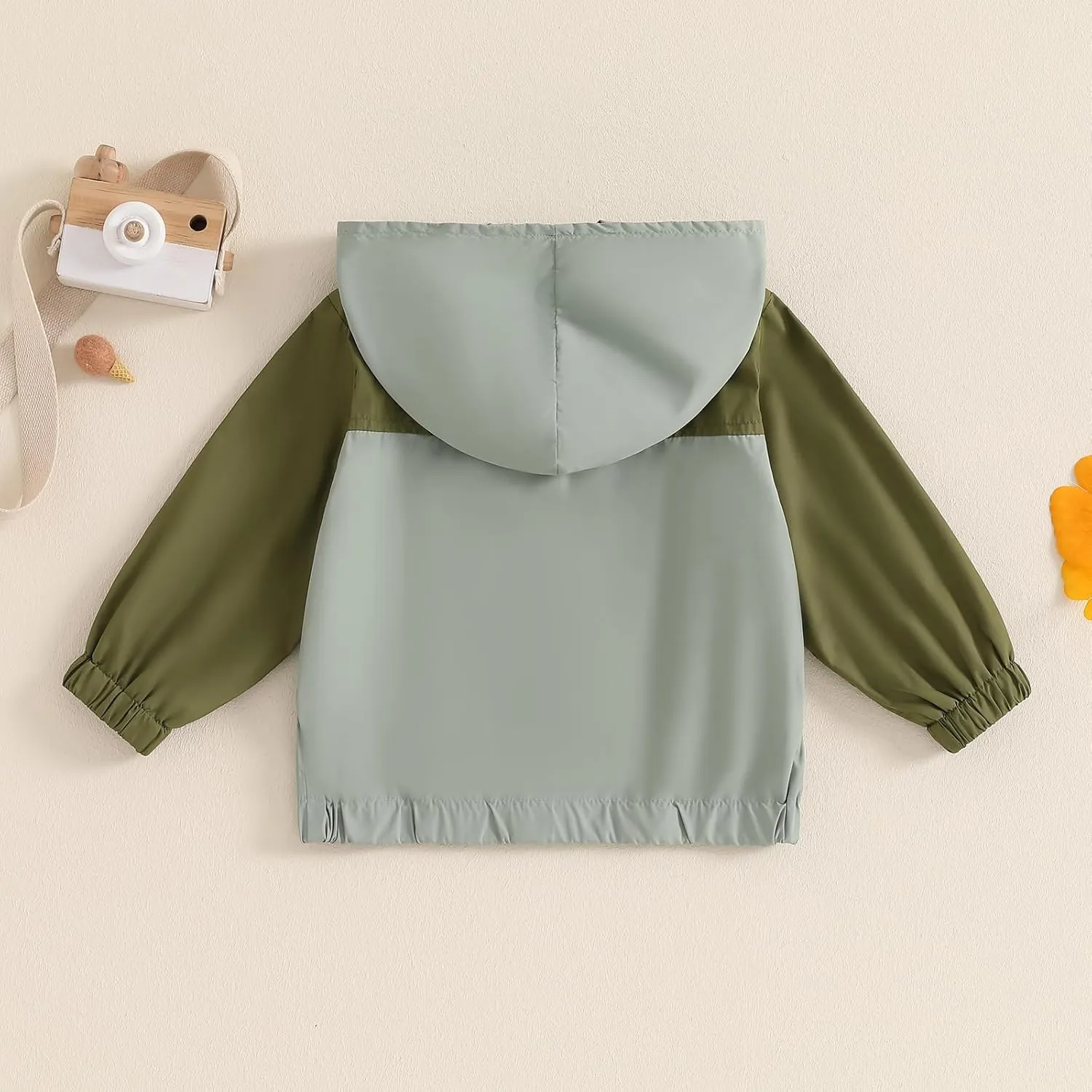 Toddler Baby Boy Fall Winter Jacket Kids Lightweight Windbreaker Outerwear Color Block Hooded Sweatshirt Coat