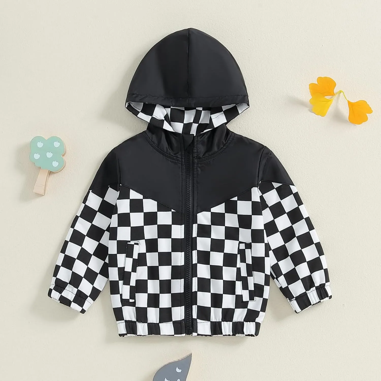 Toddler Baby Boy Fall Winter Jacket Kids Lightweight Windbreaker Outerwear Color Block Hooded Sweatshirt Coat