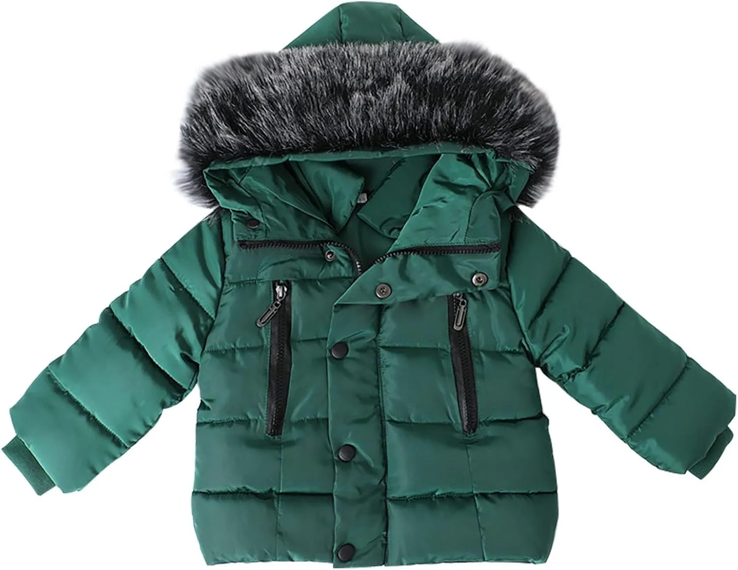 Toddler Coat Thicken Fur Collar Hoodie Jacket Warm Baby Winter Puffer Parka Padded Jacket Baby Boys Girls Outerwear