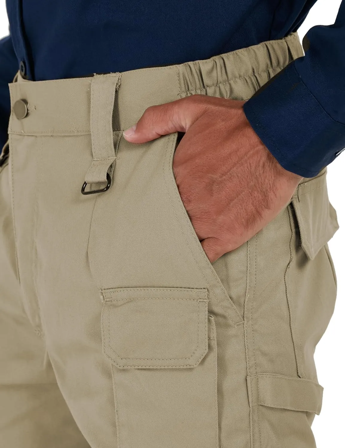 Ubon FR Pants for Men Flame Resistant Cargo Pants 9 oz FRC Pants Elastic Waist Fire Retardant Work Pants with 7 Pockets