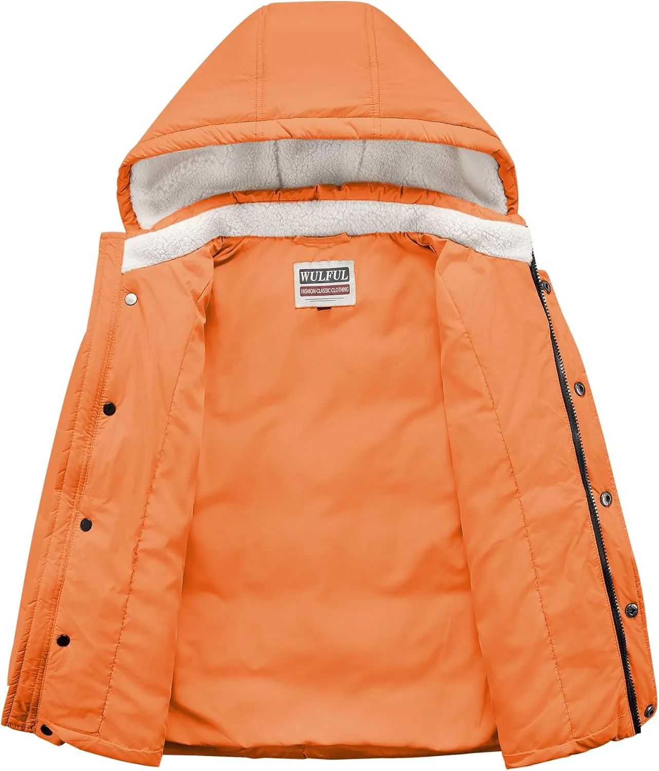 WULFUL Kids Boy's Winter Coat Detachable Hat Puffer Windbreaker Warm Cotton Jacket Parka Down Outdoor Coats
