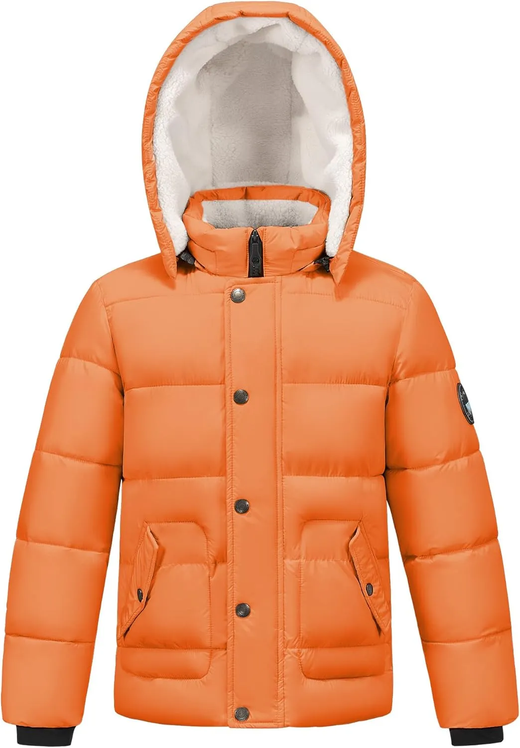 WULFUL Kids Boy's Winter Coat Detachable Hat Puffer Windbreaker Warm Cotton Jacket Parka Down Outdoor Coats